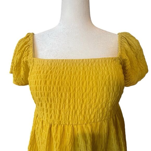 RTR NOW women's Mustard Gold Babydoll Dress size small in golden‎ yellow - Picture 12 of 15